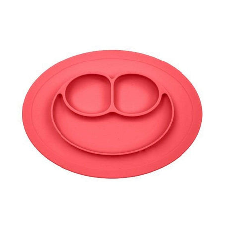 AussieSuperStore Homeware Supplies Mess-Less Baby Mini Mat - One-piece silicone place-mat & plate (Red) CBMINIMATRED